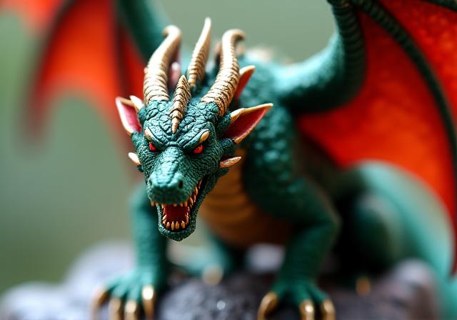 Miniatura de dragón de fantasía con detalles de precisión